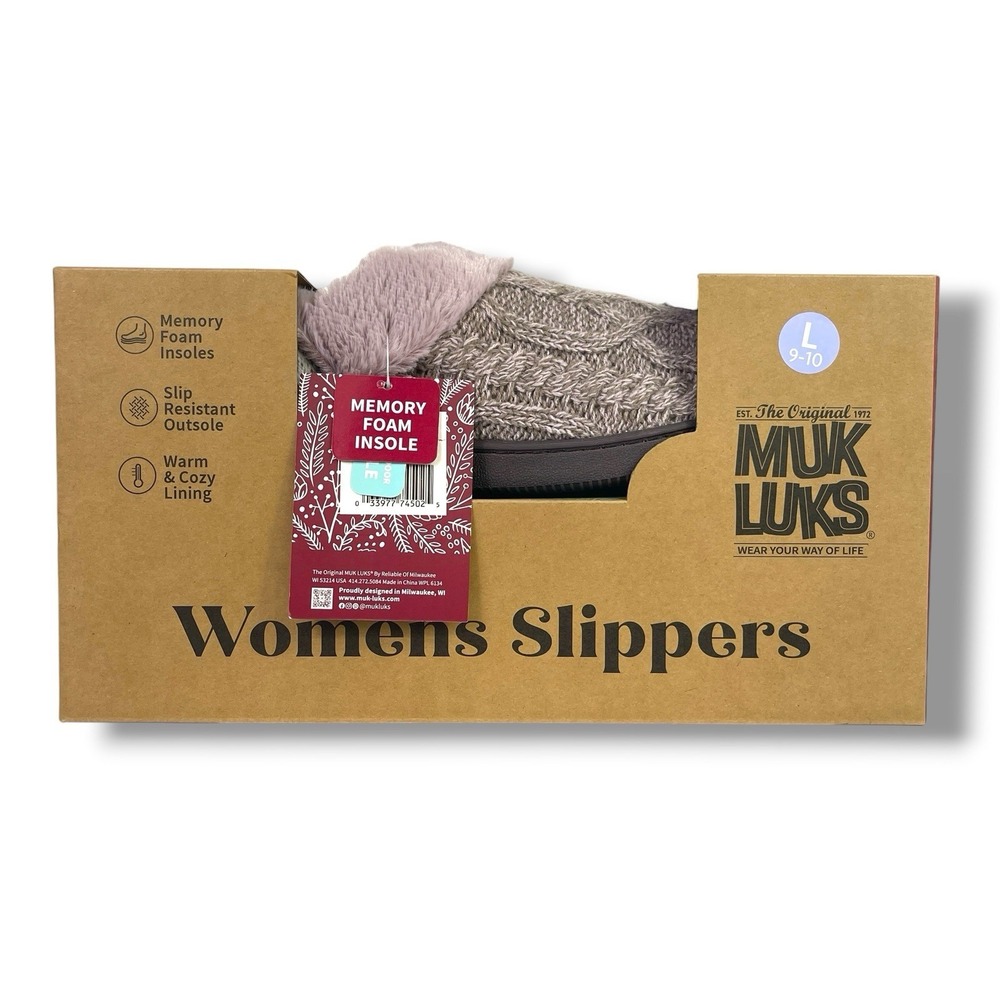 Muk Luks Slippers Purple Women's Medium M 7-8 memory foam MukLuks Leanna New